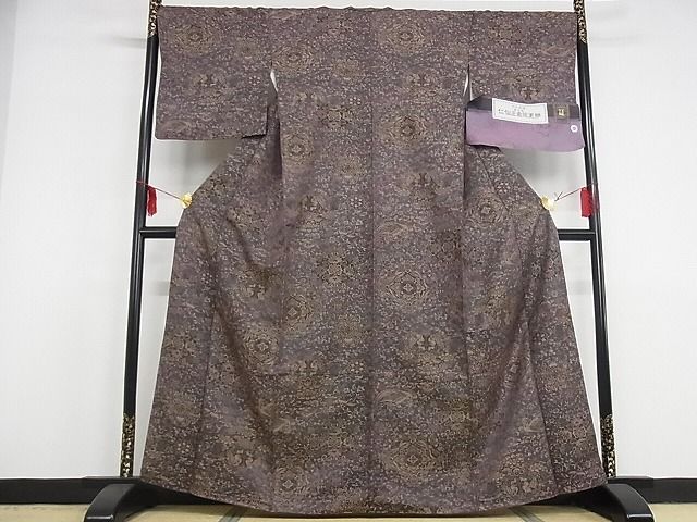 平和屋本店■極上　前田仁仙　仁仙更紗　天目織　お召　草木染　正倉院更紗　さが美扱い　反端付き　逸品　DZAA4092kh5