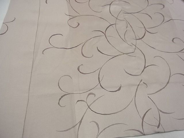 平和屋本店□極上 道中着 単衣 ロング丈 唐草文 金彩 逸品 2s10588