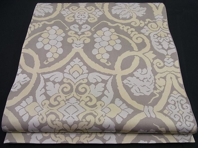 平和屋本店■最高級　人間国宝　北村武資　経錦　六通柄袋帯　葡萄唐草文　逸品3s1081