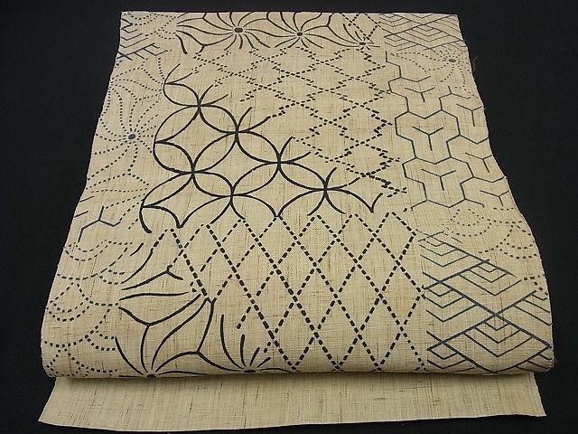 平和屋本店■極上　夏物　日本工芸会正会員　伝統工芸士　鈴木苧紡庵　重要無形文化財　越後上布　八寸名古屋帯　藍　証紙付き　逸品3s1688