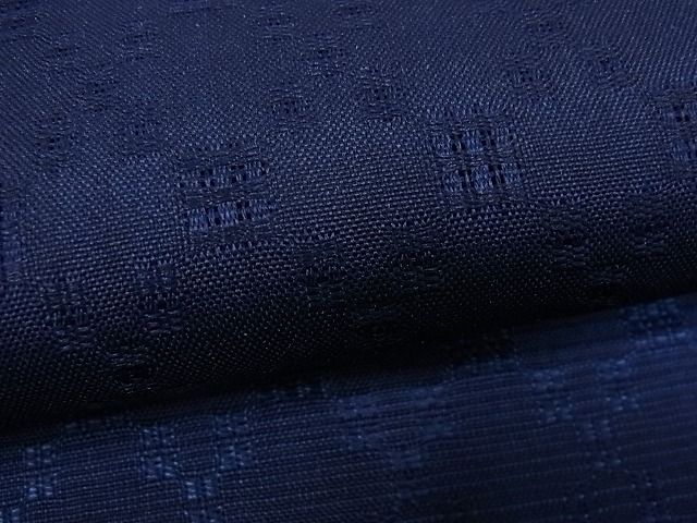 平和屋本店■極上　藍造り国選定無形文化財　佐藤阿波藍製造所　十九代目藍師・佐藤昭人 花織 紬地 横段文 さが美扱い 3s3146 平和屋本店□極上 藍造り国選定無形文化財 佐藤阿波藍製造
