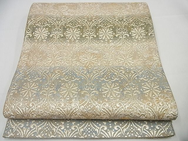 平和屋本店■極上　金彩友禅　卓越技能者・名工・和田光正　六通太鼓柄袋帯　花唐草文　逸品3s3787