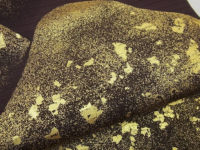 平和屋本店＊希少　夏物　浦野理一　絽塩瀬　九寸名古屋帯　遠山文　金彩　たとう紙付き　逸品　未使用3s4677_5