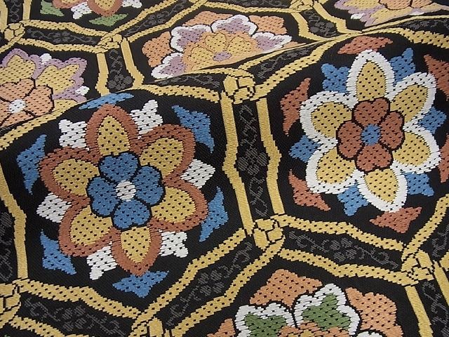 平和屋本店□極上 西陣 川島織物 六通柄 本袋帯 唐織 道長舞花