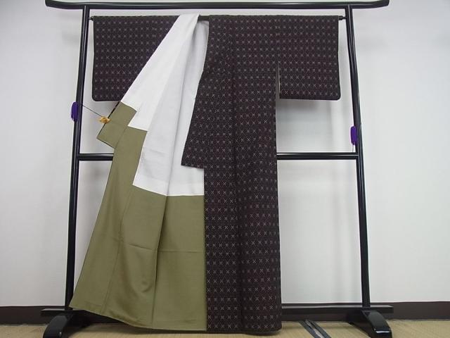 平和屋本店□極上 本場琉球 南風原花織 手織 紬 大城永光作 証紙付き