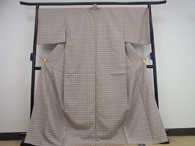 平和屋本店□極上 本場与那国花織 草木染 手織 単衣 証紙付き 逸品3s874