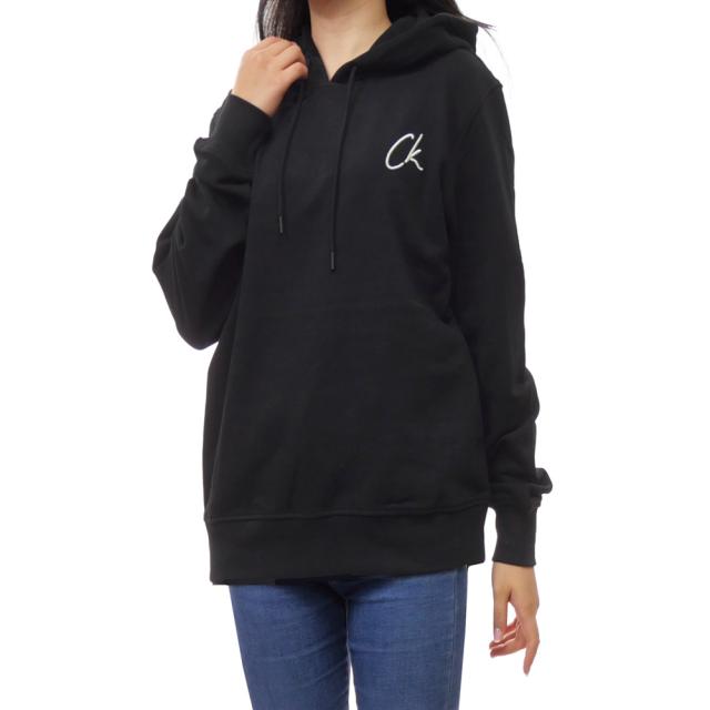 旧モデルセール！ CALVIN KLEIN JEANS カルバンクラインジーンズ パーカー レディース トップス プルオーバー コットン 綿100％ J224179 ブラック 7,449円