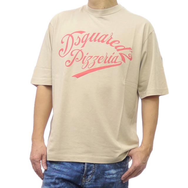 旧モデルセール！ DSQUARED2 ディースクエアード Tシャツ メンズ 半袖 トップス ラウンドネック S74GD1240 S24318 / Loose Fit Tee ベージュ 18,000円