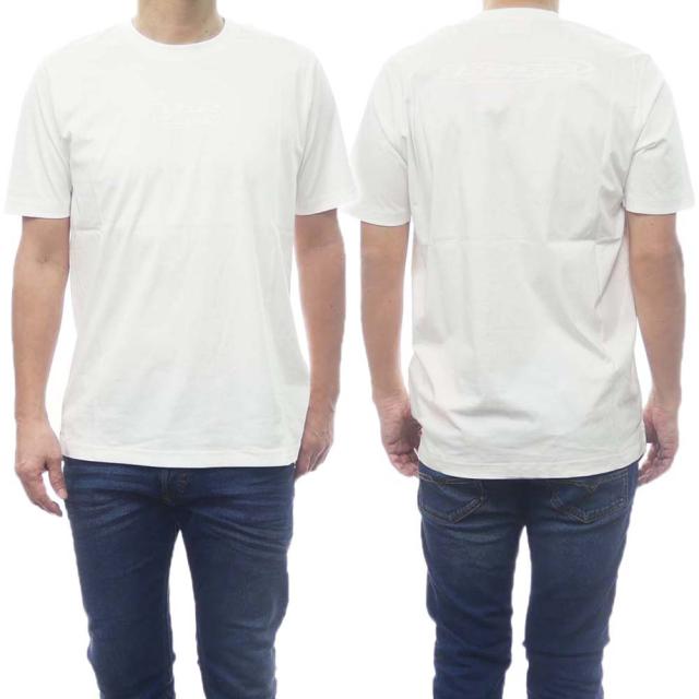 旧モデルセール！ DIESEL ディーゼル Tシャツ メンズ 半袖 トップス クルーネック コットン 綿100％ A12269 0QANW / T-MUST-SLITS-N ホワイト 6,031円
