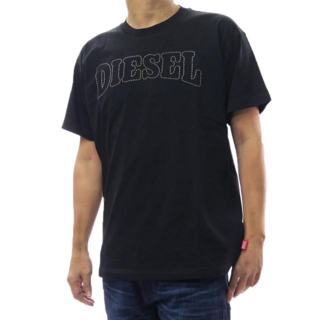 DIESEL ディーゼル Tシャツ メンズ クルーネックTシャツ 半袖 トップス 綿100％ A20977 0PLAT / T-NORM-V10 ブラック 6,747円