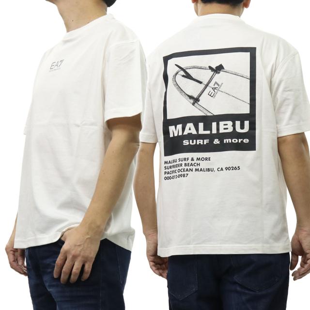 EMPORIO ARMANI エンポリオアルマーニ EA7 Tシャツ メンズ クルーネックTシャツ 半袖 トップス 綿100％ 7M001402 AF22264 オフホワイト 9,550円
