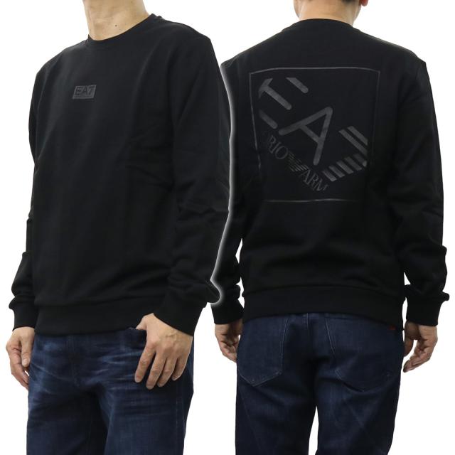 EMPORIO ARMANI エンポリオアルマーニ EA7 トレーナー メンズ 長袖 綿100％ 7M001489 AF17787 ブラック
