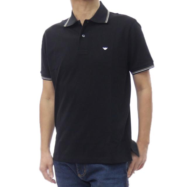 EMPORIO ARMANI エンポリオアルマーニ ポロシャツ メンズ 鹿の子ポロシャツ 半袖 EM004607 AF23090 ブラック