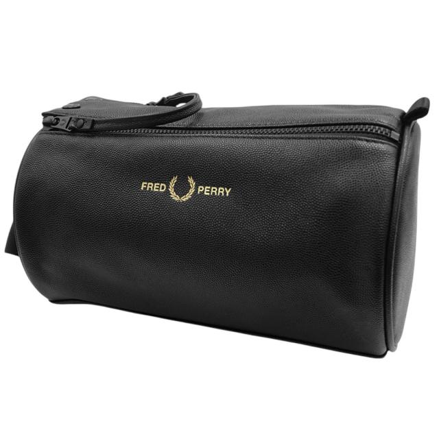 セールAW FRED PERRY フレッドペリー バッグ メンズ セカンドバッグ L1196 / SCOTCHGRAIN LATHER WASH BAG ブラック