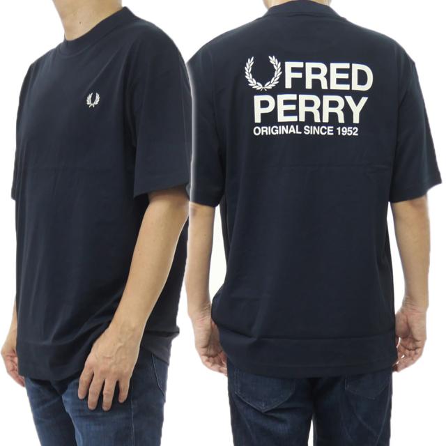 FRED PERRY フレッドペリー Tシャツ メンズ クルーネックTシャツ 半袖 トップス M2475 / BACK PRINTFRED PERRY T-SHIRT ネイビー 7,046円