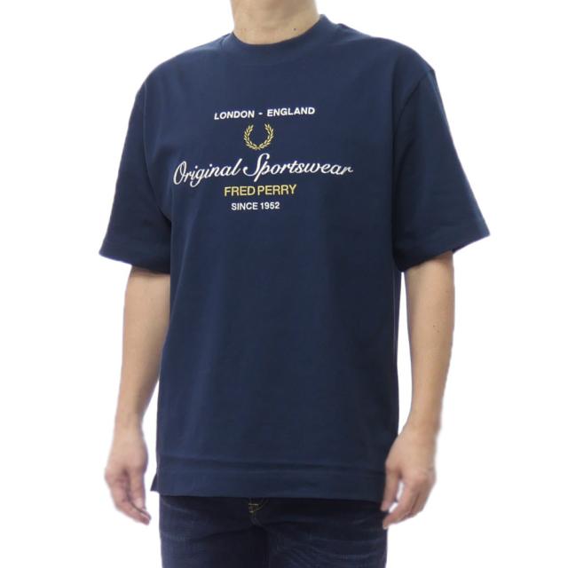 FRED PERRY フレッドペリー Tシャツ メンズ クルーネックTシャツ 半袖 トップス 綿100％ M2407 / ORIGINAL SPORTSWEAR T-SHIRT ネイビー 8,547円
