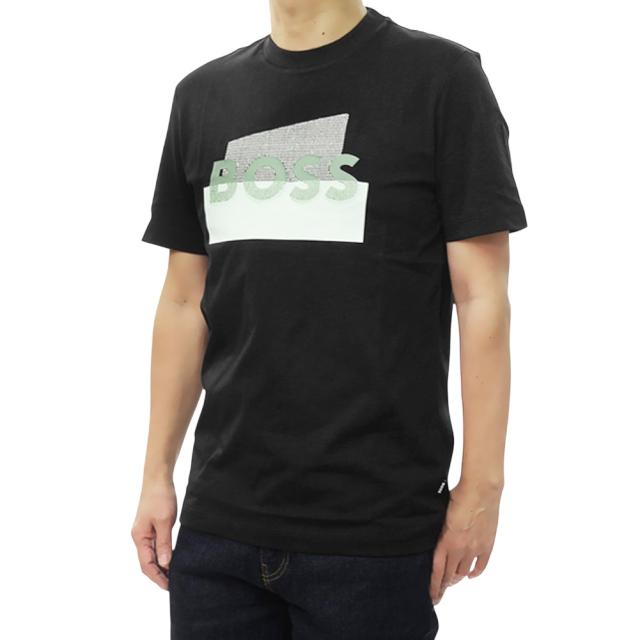 HUGO BOSS ヒューゴボス Tシャツ メンズ クルーネックTシャツ 半袖 トップス 綿100％ 50555799 10277888 / C-Thompson 250 ブラック