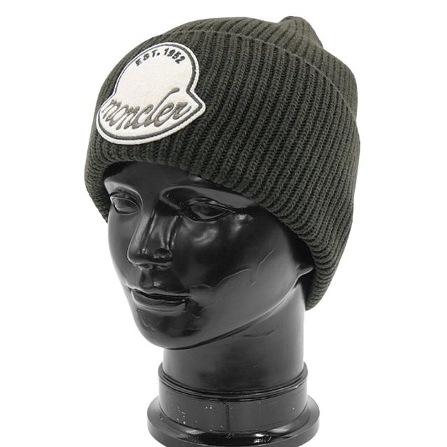 セールAW MONCLER モンクレール 帽子 メンズ ニット キャップ 3B00029 M1242 / BERRETTO TRICOT カーキグリーン