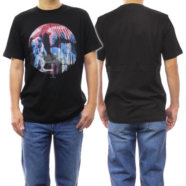 旧モデルセール！ PS PAUL SMITH ポールスミス Tシャツ メンズ 半袖 トップス クルーネック コットン 綿100％ M2R 011R NP4690 ブラック 9,550円