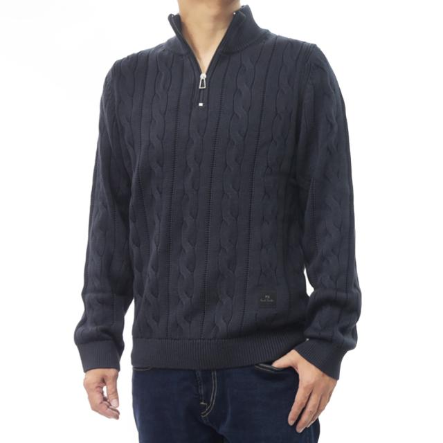 セールAW PS PAUL SMITH ポールスミス メンズ ジップアップセーター M2R 496Z T22515 ネイビー