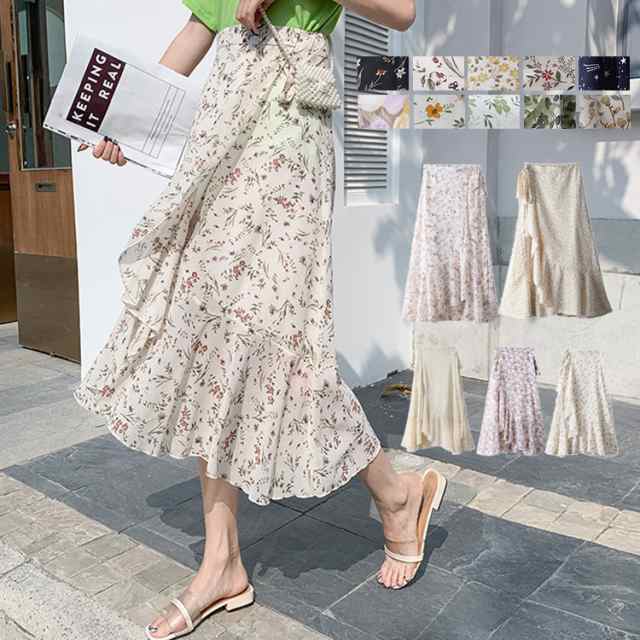 花柄 スカート ロングスカート 夏スカート ロング ゴムウエスト