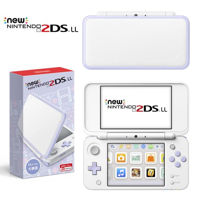 【中古即納】[3DS] (本体)Newニンテンドー2DS LL 白いこと×ラベンダー(JAN-S-UAAA) 任天堂(20171005)