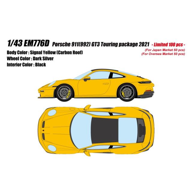 【予約安心出荷】[MDL] 1/43 Porsche 911(992) GT3 Touring Package シグナルイエロー(カーボンルーフ) 完成品 ミニカー(EM776D) EIDOLON(アイドロン)(2026年9月)