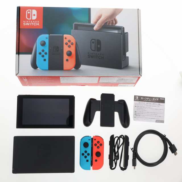 【中古即納】[本体][Switch]Nintendo Switch(ニンテンドースイッチ) Joy-Con(L) ネオンブルー/(R) ネオンレッド(HAC-S-KABAA)(20170303)