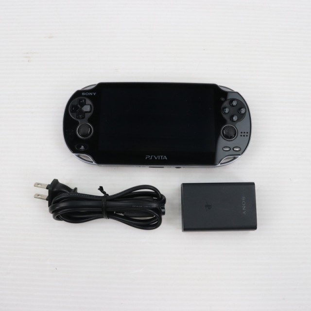 【中古即納】[本体][PSVita]PlayStationVita(プレイステーションVita) 3G/Wi-Fiモデル クリスタル・ブラック(数量限定版)(PCH-1100AB01)(