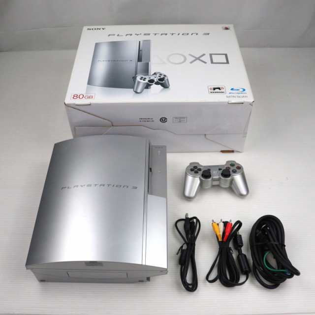 中古即納】[本体][PS3]プレイステーション3 PlayStation3 サテン・シルバー HDD80GB(CECHL00SS)(20081030)  PlayStation3本体