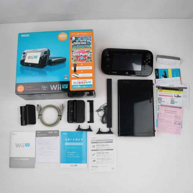 【中古即納】[WiiU] (本体)Wii U すぐに遊べるファミリープレミアムセット(クロ)(WUP-S-KAFS) 任天堂 (20131031)の通販は 7,528円