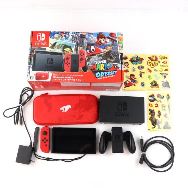 【中古即納】[Switch] (本体)(保護フィルム無し) Nintendo Switch(ニンテンドースイッチ) スーパーマリオ オデッセイセット 任天堂(HAC-S-KADEE)(20171027)
