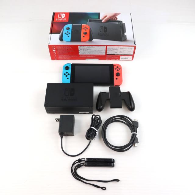【中古即納】[Switch] (本体) Nintendo Switch(ニンテンドースイッチ) Joy-Con(L) ネオンブルー/R ネオンレッド 任天堂(HAC-S-KABAA)(20170303)