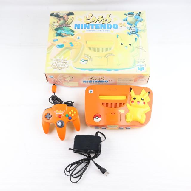 【中古即納】[N64] (本体) ピカチュウ NINTENDO64(ニンテンドウ64/ニンテンドー64) オレンジ イエロー 任天堂(NUS-101)(20000721)