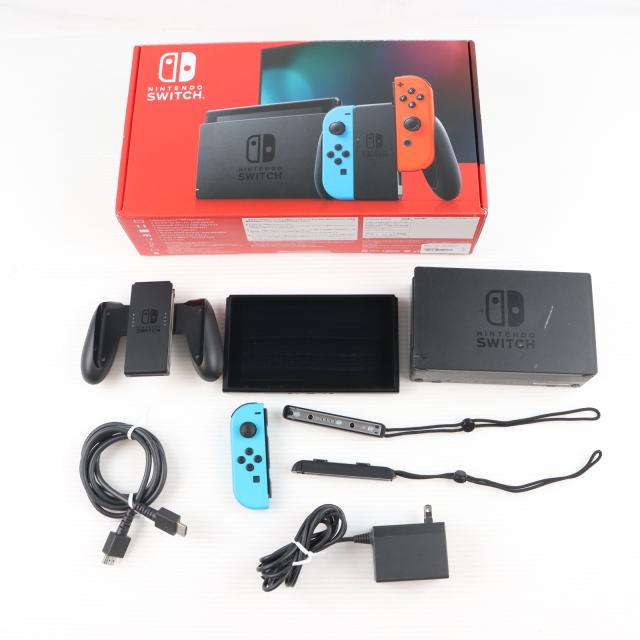 【中古即納】[Switch] (本体) Nintendo Switch(ニンテンドースイッチ) Joy-Con(L) ネオンブルー/(R) ネオンレッド 任天堂(HAD-S-KABAA)(20190830)