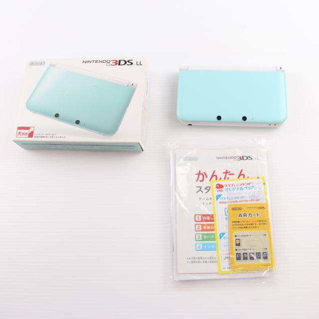中古即納】[3DS] (本体) ニンテンドー3DS LL ミント×ホワイト 任天堂
