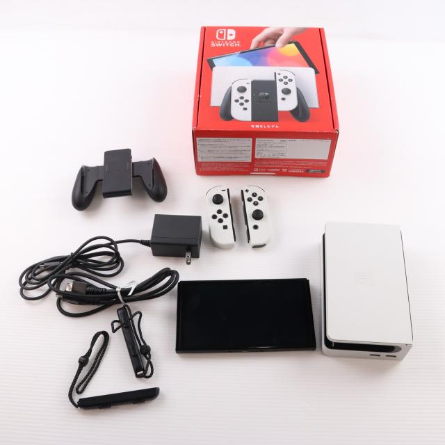 【中古即納】[Switch] (本体) Nintendo Switch(ニンテンドースイッチ) 有機ELモデル Joy-Con(L)/(R) ホワイト 任天堂(HEG-S-KAAAA)(20211008)