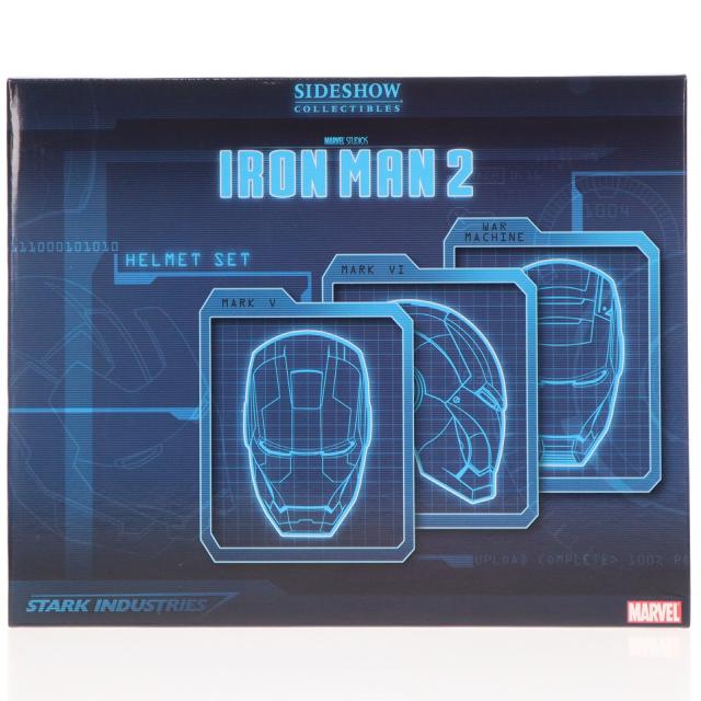 【中古即納】[FIG] サンディエゴ コミコン(SDCC2011)限定 アイアンマン and ウォーマシン ヘルメット 3PK アイアンマン2 1/3 レプリカ 完成品 フィギュア サイドショウ(20111231)