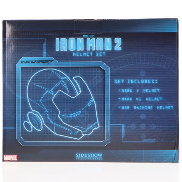【中古即納】[FIG] サンディエゴ コミコン(SDCC2011)限定 アイアンマン and ウォーマシン ヘルメット 3PK アイアンマン2 1/3 レプリカ 完成品 フィギュア サイドショウ(20111231)
