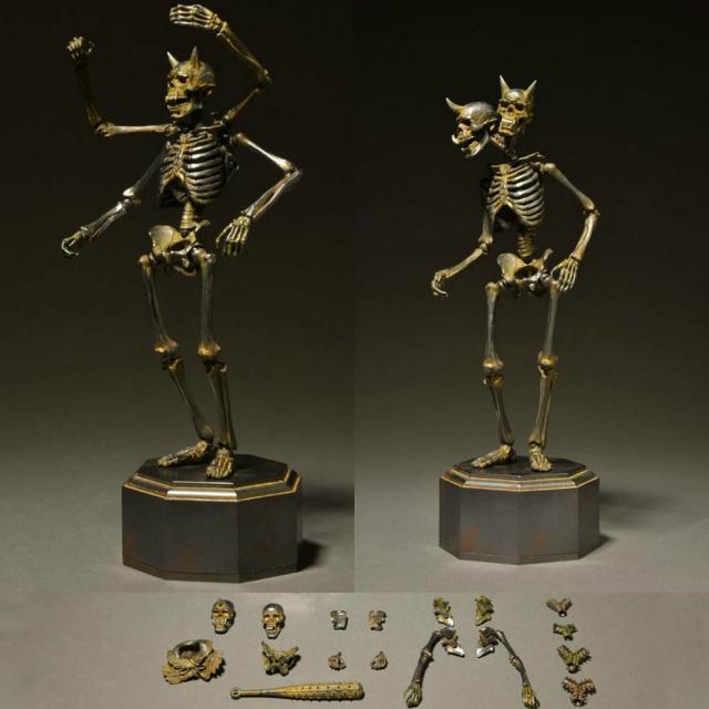 【中古即納】[FIG] KT Project KT-005 タケヤ式自在置物 骸骨 鉄錆地調 完成品 アクションフィギュア 海洋堂(20150625)