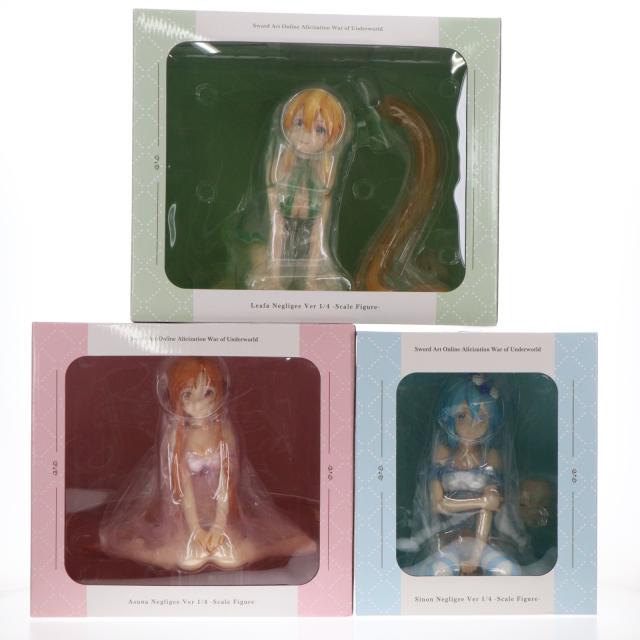 【中古即納】[FIG] アベマショッピング eStream Store限定3体購入特典付属 SHIBUYA SCRAMBLE FIGURE アスナ シノン リーファ ネグリジェVer. 3体セット ソードアート・オンライン 1/4 完成品 フィギュア eStream/アルファサテライト(20210831)