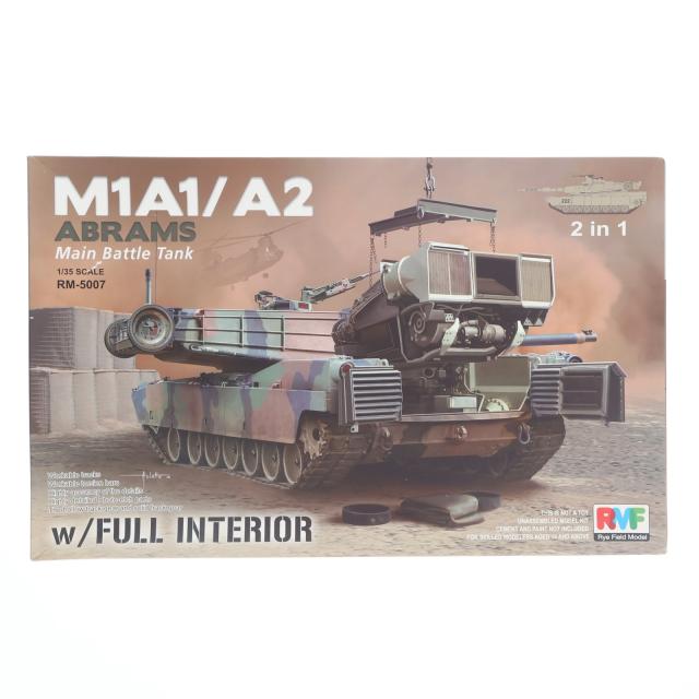 【中古即納】[PTM] 1/35 現用米 M1A1 エイブラムス フルインテリア付き(2in1) プラモデル(RM-5007) Rye Field Model(ライフィールドモデル)(20161021)