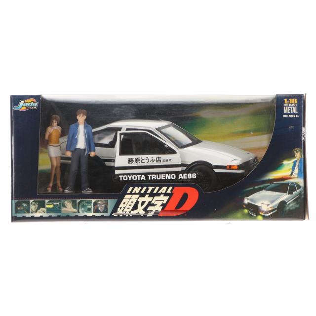 【中古即納】[MDL] 1/18 INITIAL D トヨタ スプリンタートレノ AE86(ホワイト×ブラック) フィギュア2体つき 頭文字D 完成品 ミニカー(90006) Jada Toys(ジャダトイズ)(20101231)
