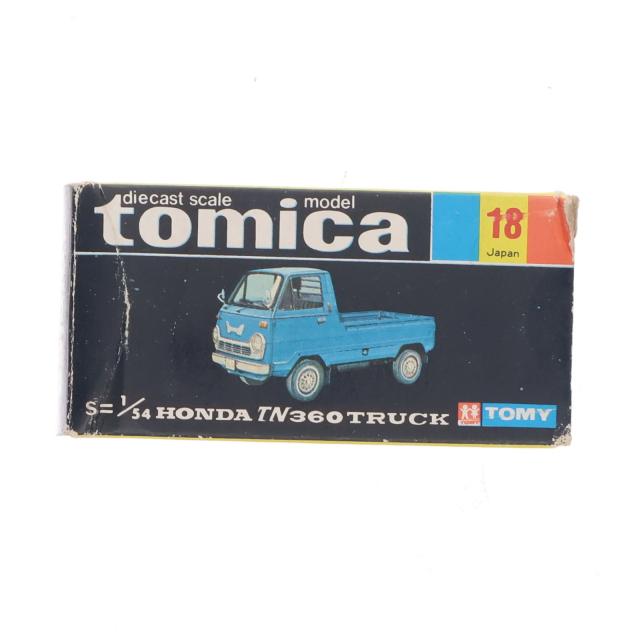 【中古即納】[MDL] トミカ No.18 1/54 ホンダ TN360 トラック(スカイブルー×グリーン/黒箱/日本製) 完成品 ミニカー トミー(19991231)