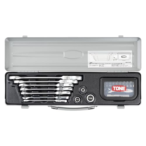 トネ(TONE) 首振クイックラチェットめがねレンチビットラチェットセット RMFQ700BR 差込角6.35mm&amp;9.5mm&amp;12.7mm&amp;ビ