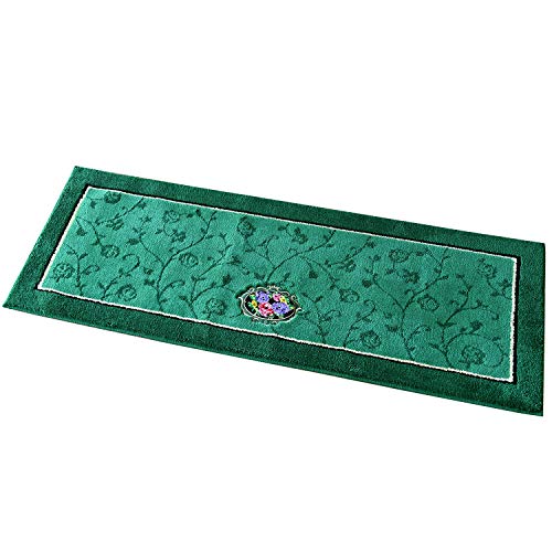 オカ(OKA) シェニールロゼ キッチンマット 約45cm×120cm グリーン (日本製 吸着 高級ウィルトン)
