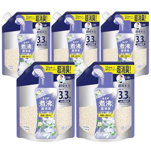 レノア 煮沸レベル超消臭 抗菌ビーズ 消臭＋洗濯槽の防カビ クリーンフレッシュの香り 詰め替え 1410mL×5袋 ケース品 柔軟剤と一緒に使っ