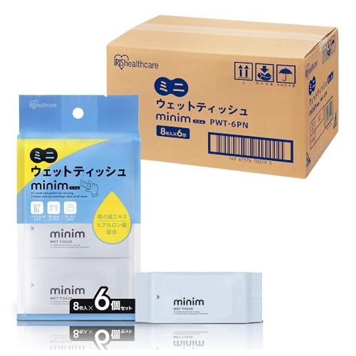 アイリスオーヤマ(IRIS OHYAMA) 【ケース販売】 ウェットティッシュ ノンアルコール ミニ 携帯 minim 1536枚 (8枚×19