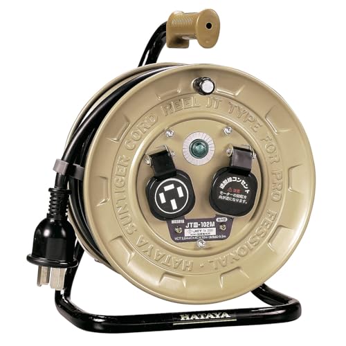 ハタヤ (HATAYA) 三相200V型コードリール 屋内用 200V型 コード10m 太さ2.0？ コンパクトタイプ 接地付 コンセント2個