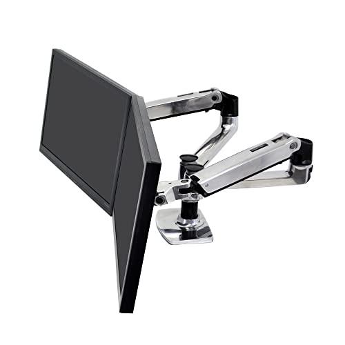 ERGOTRON エルゴトロン LX 管する腕 学習机マウント デュアル 横型 2画面 しろがね色 27in(6.4~18.1kg)まで